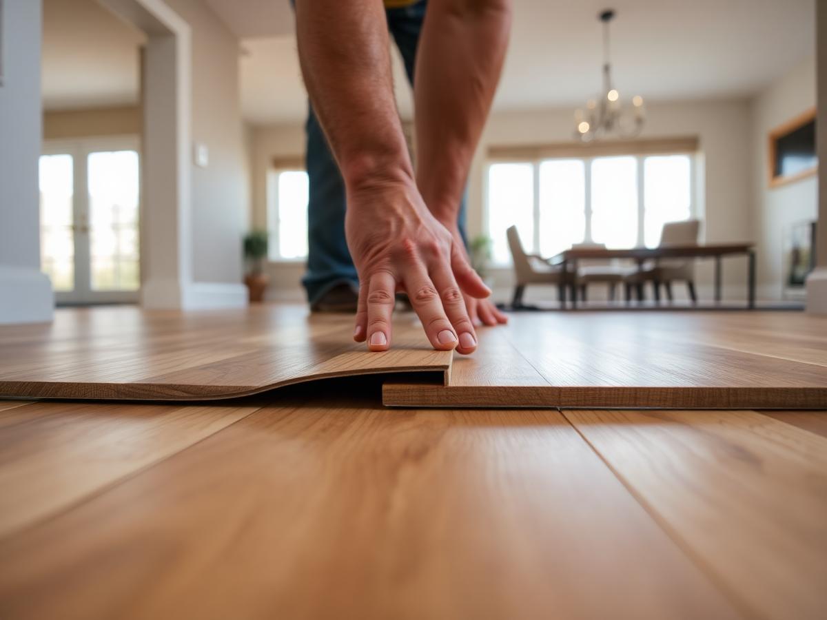 Luxury vinyl plank flooring being installed in a Largo home